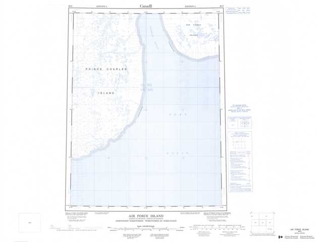 Air Force Island Topographic Map that you can print: NTS 036O at 1:250,000 Scale