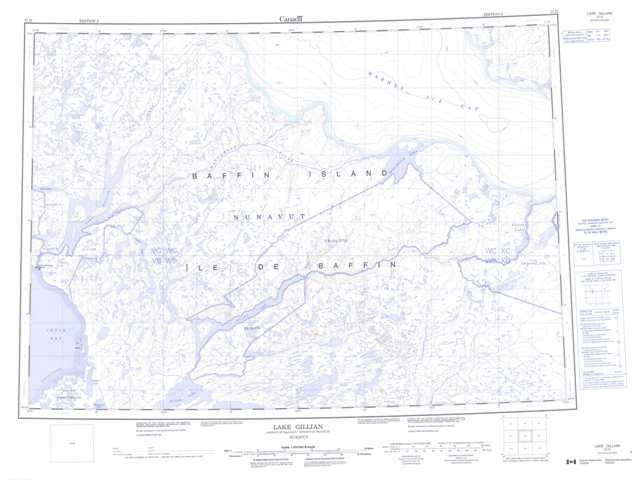 Printable Lake Gillian Topographic Map 037D at 1:250,000 scale