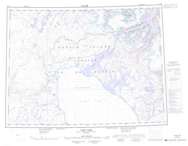 Printable Conn Lake Topographic Map 037E at 1:250,000 scale