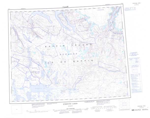 Printable Icebound Lakes Topographic Map 037G at 1:250,000 scale