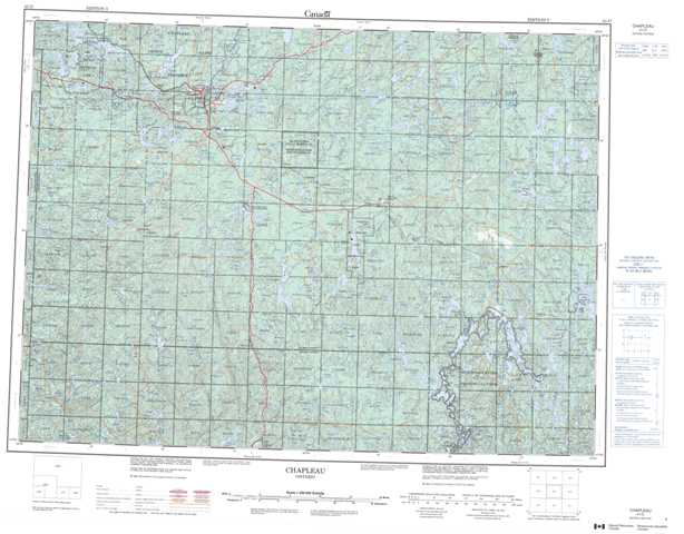Chapleau Topographic Map that you can print: NTS 041O at 1:250,000 Scale