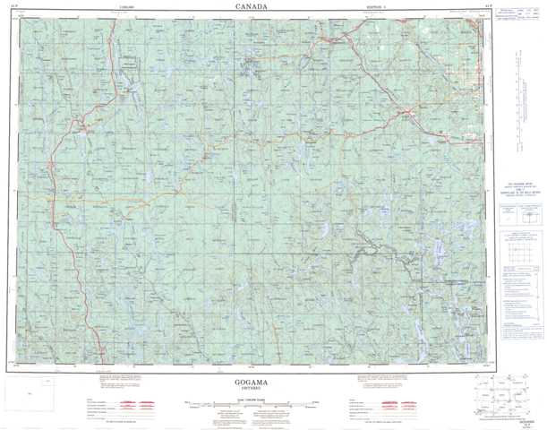 Gogama Topographic Map that you can print: NTS 041P at 1:250,000 Scale