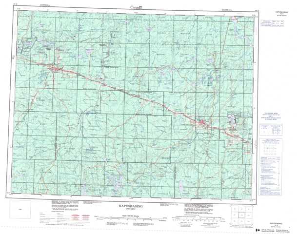 Kapuskasing Topographic Map that you can print: NTS 042G at 1:250,000 Scale