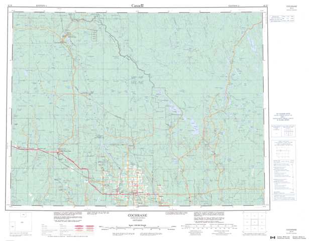 Printable Cochrane Topographic Map 042H at 1:250,000 scale