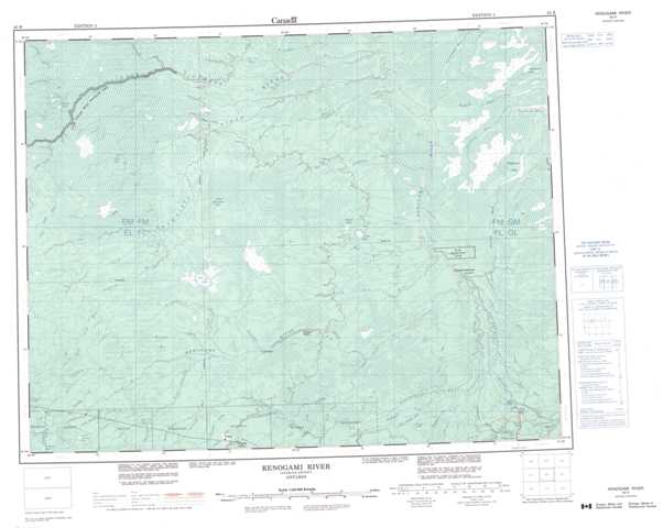 Printable Kenogami River Topographic Map 042K at 1:250,000 scale
