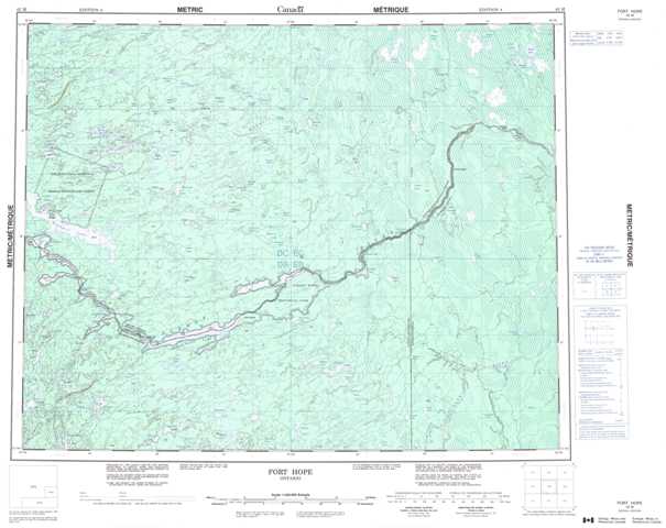 Printable Fort Hope Topographic Map 042M at 1:250,000 scale