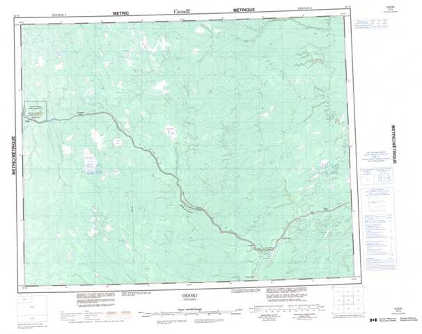 Ogoki Topographic Map that you can print: NTS 042N at 1:250,000 Scale