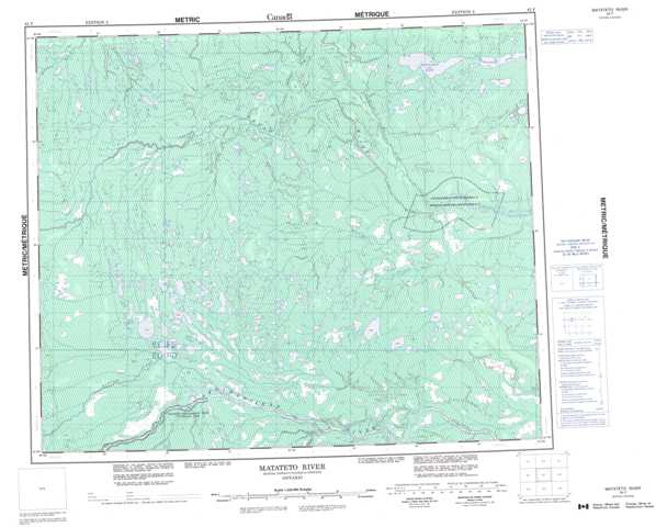 Printable Matateto River Topographic Map 043F at 1:250,000 scale