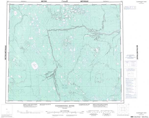Printable Clendenning River Topographic Map 043L at 1:250,000 scale