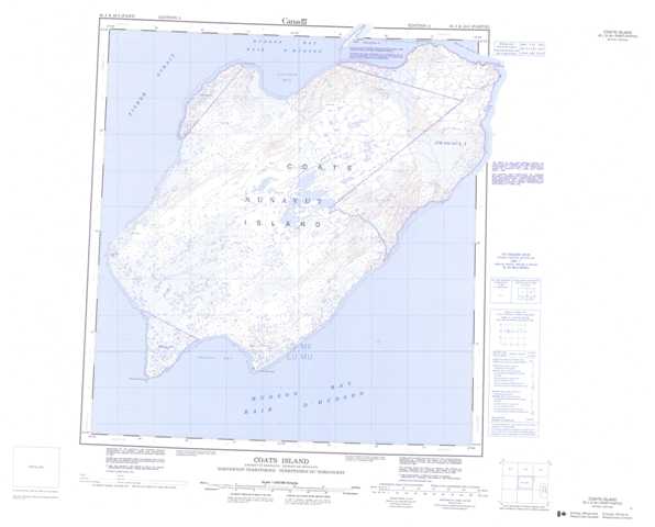 Printable Coats Island Topographic Map 045J at 1:250,000 scale