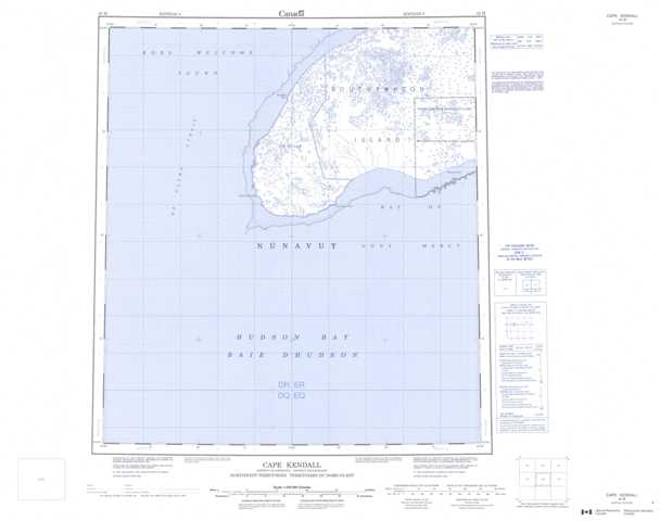 Printable Cape Kendall Topographic Map 045M at 1:250,000 scale