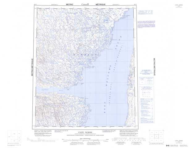 Printable Cape Dobbs Topographic Map 046E at 1:250,000 scale