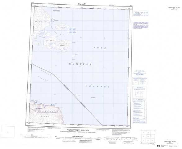 Printable Vansittart Island Topographic Map 046G at 1:250,000 scale