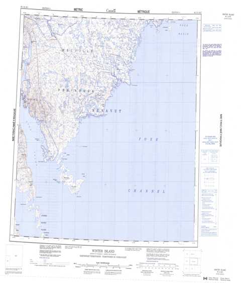 Printable Winter Island Topographic Map 046J at 1:250,000 scale