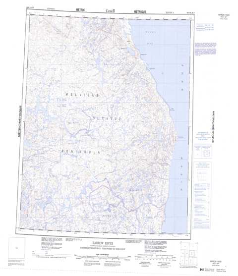 Printable Barrow River Topographic Map 046O at 1:250,000 scale