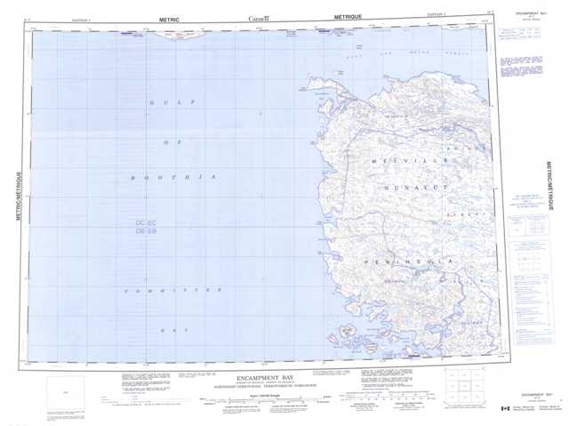 Printable Encampment Bay Topographic Map 047C at 1:250,000 scale