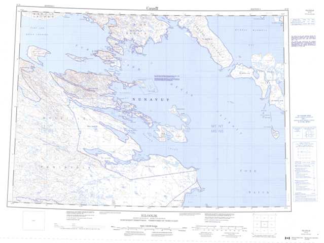 Printable Igloolik Topographic Map 047D at 1:250,000 scale