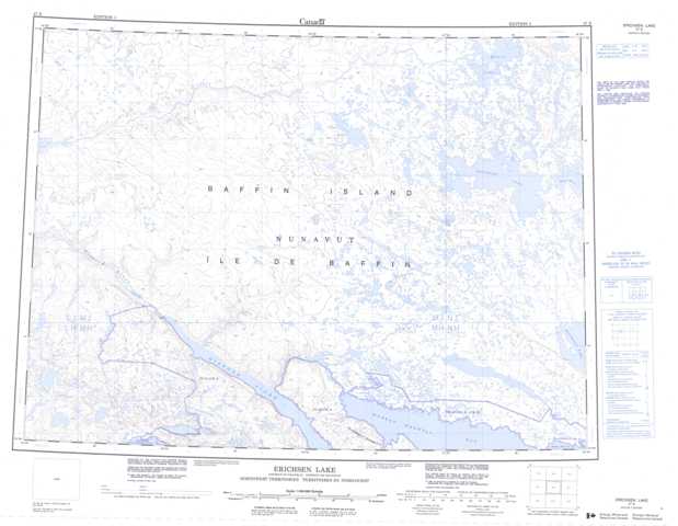 Printable Erichsen Lake Topographic Map 047E at 1:250,000 scale