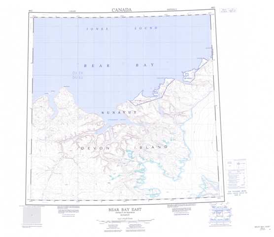 Printable Bear Bay East Topographic Map 048G at 1:250,000 scale