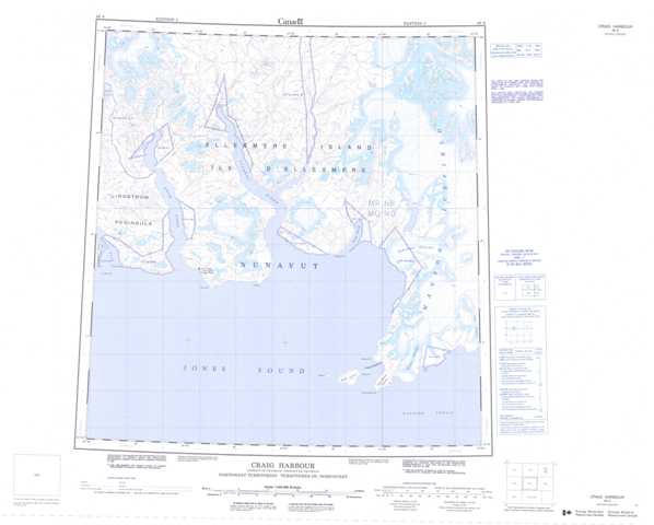 Printable Craig Harbour Topographic Map 049A at 1:250,000 scale