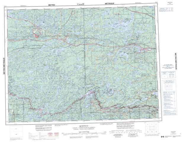 Printable Quetico Topographic Map 052B at 1:250,000 scale