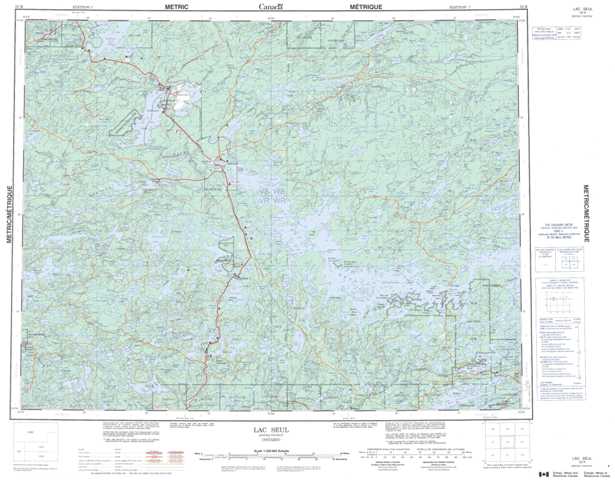 Printable Lac Seul Topographic Map 052K at 1:250,000 scale