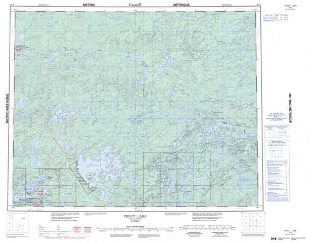 Printable Trout Lake Topographic Map 052N at 1:250,000 scale