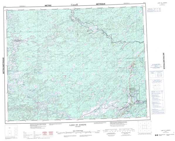 Printable Lake St Joseph Topographic Map 052O at 1:250,000 scale