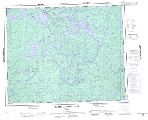Printable North Caribou Lake Topographic Map 053B at 1:250,000 scale