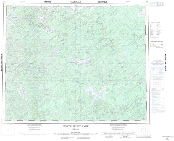 Printable North Spirit Lake Topographic Map 053C at 1:250,000 scale