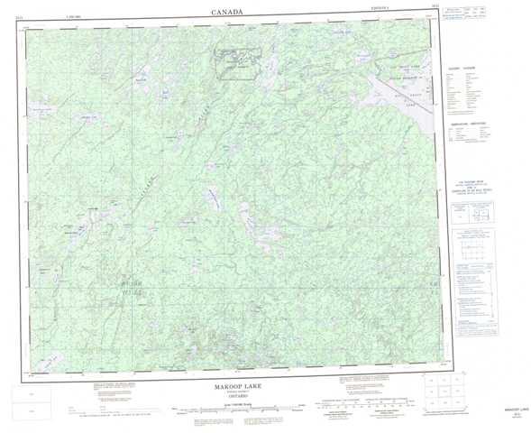 Printable Makoop Lake Topographic Map 053G at 1:250,000 scale