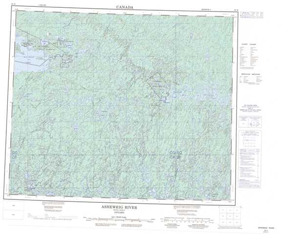 Asheweig River Topographic Map that you can print: NTS 053H at 1:250,000 Scale