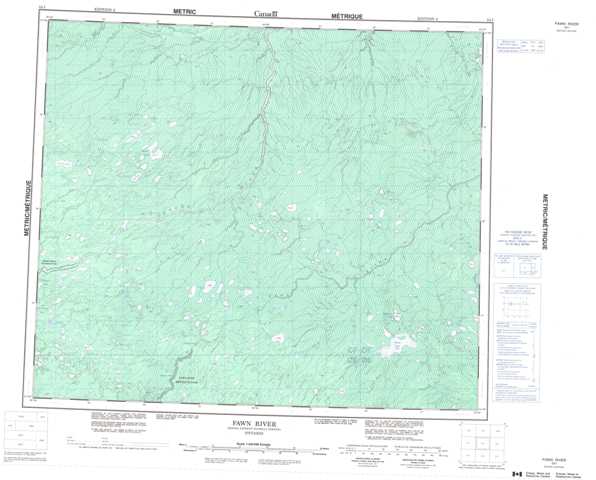 Fawn River Topographic Map that you can print: NTS 053I at 1:250,000 Scale