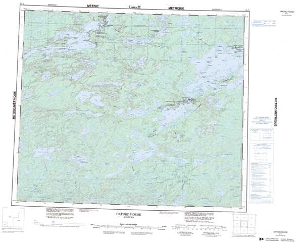 Oxford House Topographic Map that you can print: NTS 053L at 1:250,000 Scale