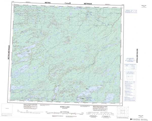 Knee Lake Topographic Map that you can print: NTS 053M at 1:250,000 Scale
