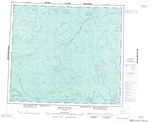 Printable Island River Topographic Map 053P at 1:250,000 scale