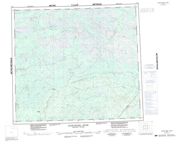 Printable Kaskattama River Topographic Map 054B at 1:250,000 scale