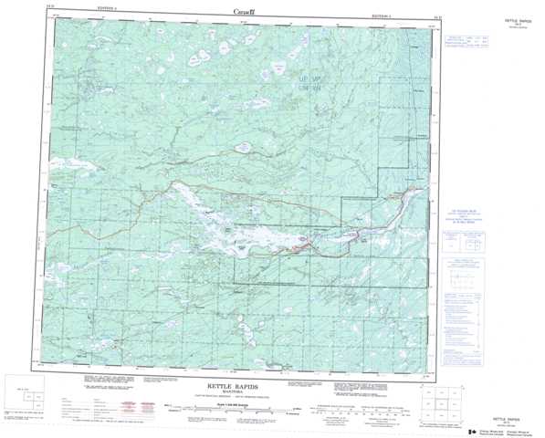 Kettle Rapids Topographic Map that you can print: NTS 054D at 1:250,000 Scale