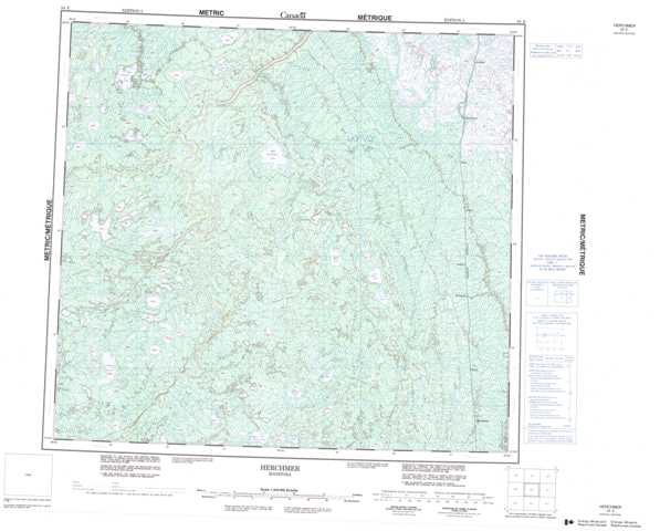 Printable Herchmer Topographic Map 054E at 1:250,000 scale