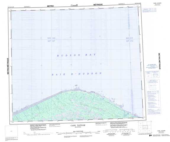 Cape Tatnam Topographic Map that you can print: NTS 054G at 1:250,000 Scale