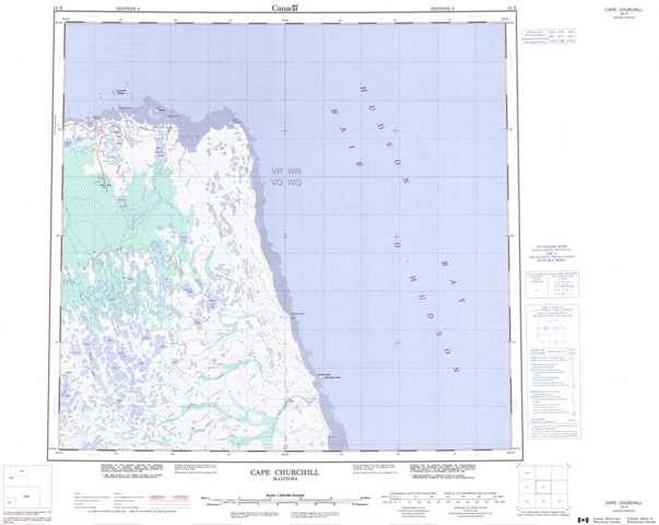 Printable Cape Churchill Topographic Map 054K at 1:250,000 scale