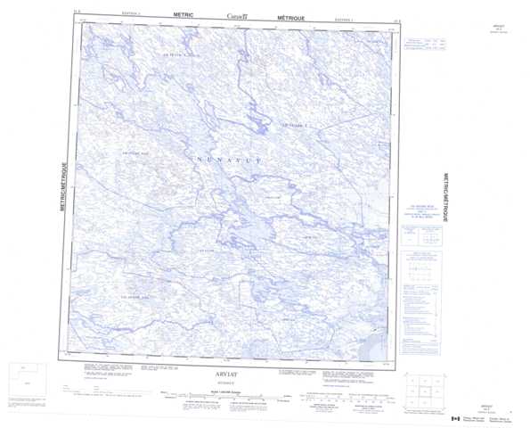 Printable Arviat Topographic Map 055E at 1:250,000 scale