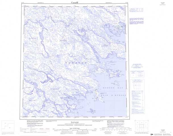 Tavani Topographic Map that you can print: NTS 055K at 1:250,000 Scale
