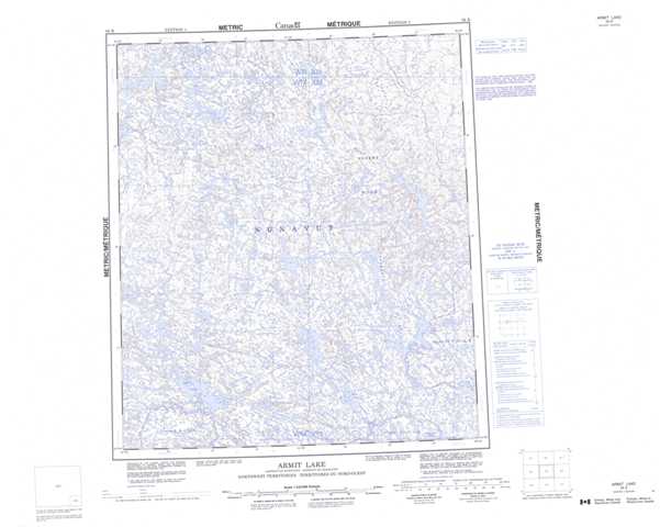 Printable Armit Lake Topographic Map 056B at 1:250,000 scale