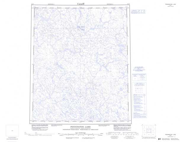 Printable Pennington Lake Topographic Map 056F at 1:250,000 scale