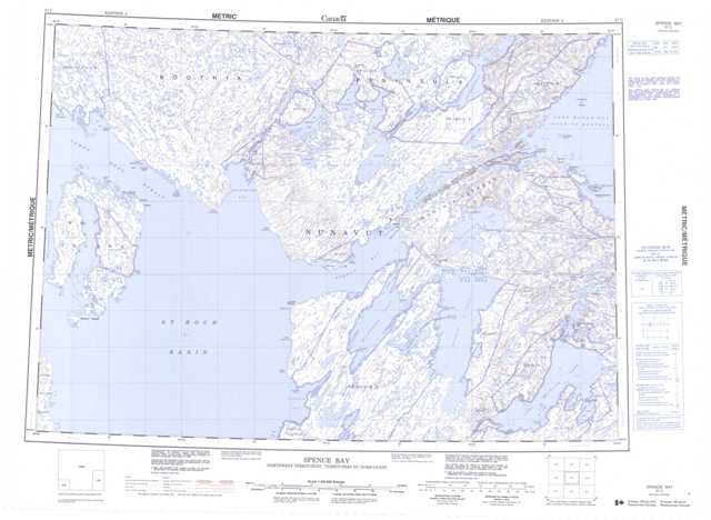 Printable Spence Bay Topographic Map 057C at 1:250,000 scale