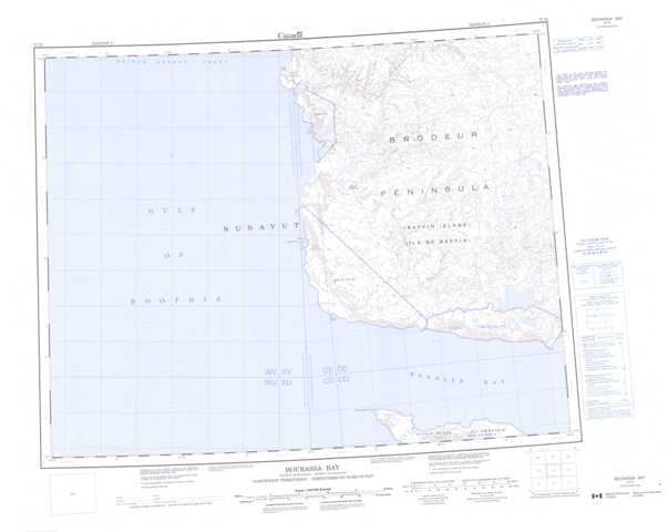 Printable Bourassa Bay Topographic Map 057H at 1:250,000 scale