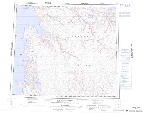 Printable Somerset Island Topographic Map 058C at 1:250,000 scale