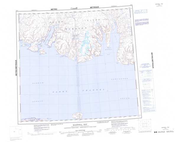Printable Maxwell Bay Topographic Map 058E at 1:250,000 scale