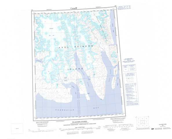 Printable Glacier Fiord Topographic Map 059E at 1:250,000 scale